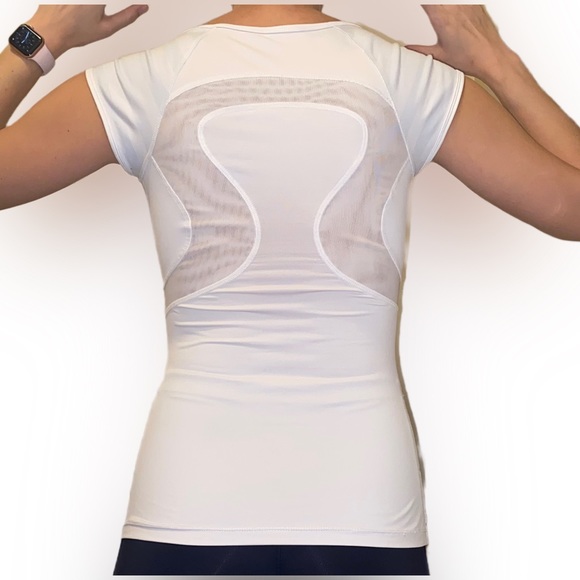 Rare Lululemon Top - White w/ Stripes - 4 - Picture 2 of 8